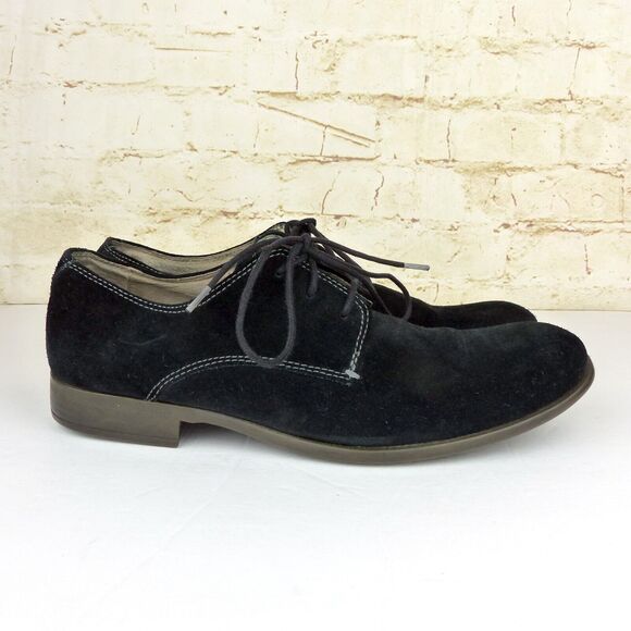 John Varvatos Star USA Suede Oxford Dress Shoes Mens 8M Black Lace Up Preppy - Picture 3 of 12